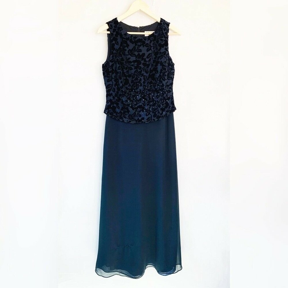J.R. Nites By Caliendo A Line Dress Blue Long 8